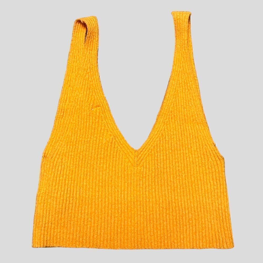 Urban Outfitters Orange Knit Super Cropped Tank Top - Picture 3 of 4